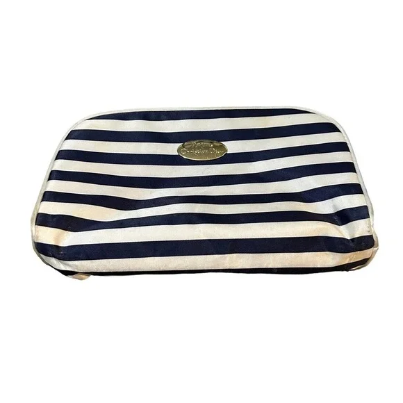 Christian Dior Vintage Navy/White Striped Makeup Bag - Picture 1 of 9